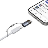 Adaptor Mcdodo OTG Adapter (OT-7630), USB-C to Lightning, Aluminium Alloy, Charging & Data Sync, 36W, Albastru Light