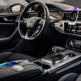 Incarcator auto Techsuit Premium DriveBoost (C6), Incarcare rapida, LED Light, USB, 2x Type-C, 60W, argintiu