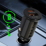 Incarcator auto Techsuit Premium MiniFuseX (C4), Incarcare rapida, Mini Design, 2in1 USB QC 4.0, Type-C PD20W, ABS, negru