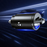 Incarcator auto Techsuit Premium NanoVolt (C5), Mini Design, Incarcare rapida, Type-C PD30W, Pull Ring, Aluminium Alloy, negru