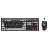 Tastatura Yesido Wireless Keyboard and Mouse Set (KB43), 2.4GHz, 104 Keys, DPI:800-1000-1600, Fast Transmission, Low Latency, negru