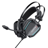 Casti gaming Yesido cu fir Casti (EK03), pentru Gaming, Jack 3.5mm, USB, cu Microfon, Lights, 2m, negru