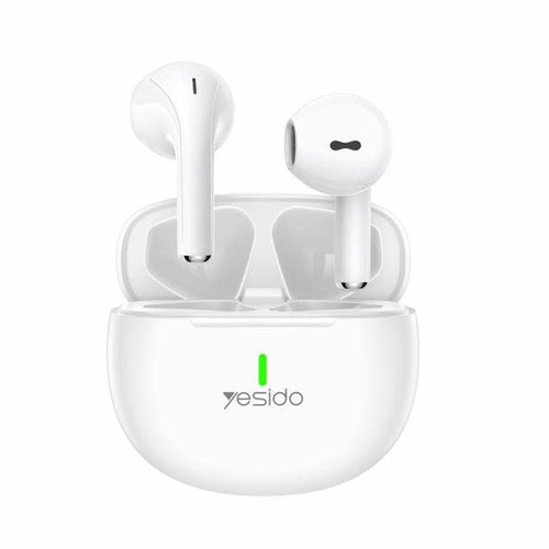 Casti wireless Yesido (TWS18), Bluetooth V5.1, Semi-Design in-ear, 220mAh, Type-C, alb