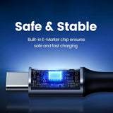 Cablu UGREEN de date US334 (70643), USB-C to USB-C 90 Degree Cable, Incarcare rapida 5A, 100W, 1m, Nylon, gri