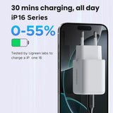 Incarcator retea UGREEN X516 (65015), USB, Type-C, GaN Incarcare rapidar, 30W, QC3.0, alb