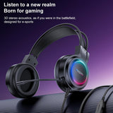 Casti gaming Yesido Wired Headphones (EK05), pentru Gaming, USB, cu Microphone, RGB LED Lights, negru