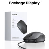 Mouse wireless UGREEN Wired Mouse MU007 (90789), USB, Ergonomic Design, Plug&Play, 1200DPI, 1.5m, negru