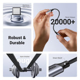 Adaptor UGREEN, Audio Cable Av161 80154 Type-C to Jack 3 5mm Aluminum Shell Analog Digital 24bit 96khz 10cm Koff