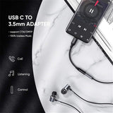 Adaptor UGREEN, Audio Cable Av142 70858 Type-C to Jack 3 5mm 10cm Koff A3d2de, Negru