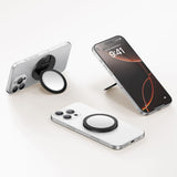 Suport de birou Mcdodo 2in1 Pliabil Magnetic Phone Stand (MR-7912), cu Integrat Makeup Mirror, Piele, negru