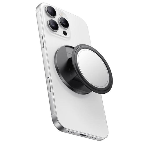 Suport de birou Mcdodo 2in1 Pliabil Magnetic Phone Stand (MR-7912), cu Integrat Makeup Mirror, Piele, negru