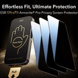 Folie de protectie pentru iPhone 17 Pro Max, ESR Corning Gorilla Glass UltraFit Privacy™ (3 pack)