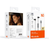 Mcdodo Casti cu fir (HP-5830), Type-C, RGB Iluminare, Aluminium Alloy, Nylon, DAC, Design in-ear, 1.2m, Negru