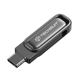 Techsuit Memory Stick THSM34 (THSM348128), Dual-Interface USB 3.2, Type-C, FlashDrive, 128GB, 25M/s, 100M/s, Gri