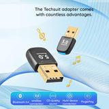 Adaptor Techsuit Bluetooth Dongle Adapter Bluejet (A20), pentru Pc, Bluetooth 5.4, Plug&play, Edr&ble, Negru