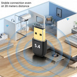 Adaptor Techsuit Bluetooth Dongle Adapter Bluejet (A20), pentru Pc, Bluetooth 5.4, Plug&play, Edr&ble, Negru