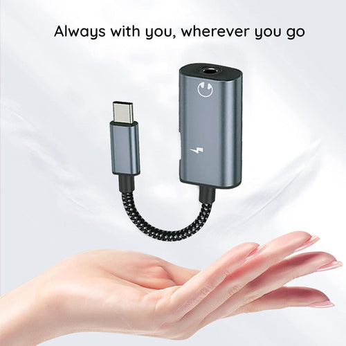 Adaptor Techsuit 2in1 Audio Adapter Acusticore (AC22), Type-C to Type-C/jack 3.5mm, Incarcare Rapida, DAC Chip