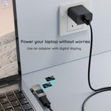 Adaptor Techsuit Adapter Laptopplugx (A22), pentru Laptop, DC to Type-C, 100W, Afisaj LED, Gri