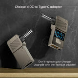 Adaptor Techsuit Adapter Laptopplugx (A22), pentru Laptop, DC to Type-C, 100W, Afisaj LED, Gri
