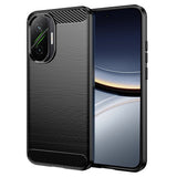 Husa pentru Xiaomi POCO F7, Techsuit Carbon Silicone, negru