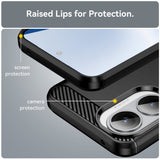 Husa pentru Xiaomi POCO F7, Techsuit Carbon Silicone, negru