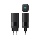 Incarcator retea Havit (UC10), 2x Type-C, USB, PD65W, Incarcare rapida, negru