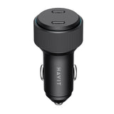 Incarcator auto Havit Incarcator Auto (CC2014), 2x Type-C, PD30W, 3A, PC, Aliaj aluminiu, negru