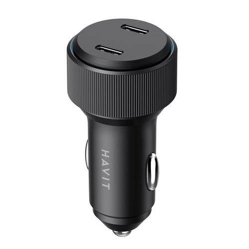 Incarcator auto Havit Incarcator Auto (CC2014), 2x Type-C, PD30W, 3A, PC, Aliaj aluminiu, negru