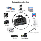 Techsuit Car Power Inverter PowerDriveX (IA2), Type-C, 2x USB-A, 2x AC Power Sockets, 220V, 200W, Negru