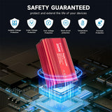 Techsuit Car Power Inverter FlexiCarVolt (IA1), Type-C, USB-A, Pocket Socket, PD65W, Rosu