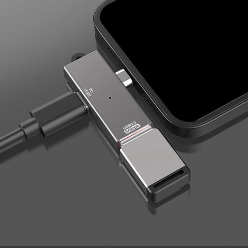 Adaptor Techsuit Adapter Datablitz (A21), Type-C, USB3.0, PD100W, 5Gbps, Gri