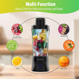 Techsuit Premium Mini portabil Blender nutriXGo (BP1), cu Type-C Cable, reincarcabil, 700ml, 20000rpm, 6000mAh, Negru