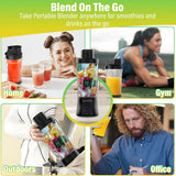 Techsuit Premium Mini portabil Blender nutriXGo (BP1), cu Type-C Cable, reincarcabil, 700ml, 20000rpm, 6000mAh, Negru