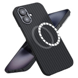 Husa pentru iPhone 16, Techsuit Aramid Fiber MagSafe, negru