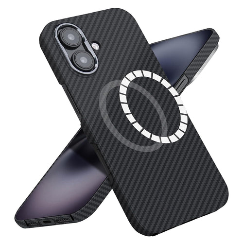 Husa pentru iPhone 16, Techsuit Aramid Fiber MagSafe, negru