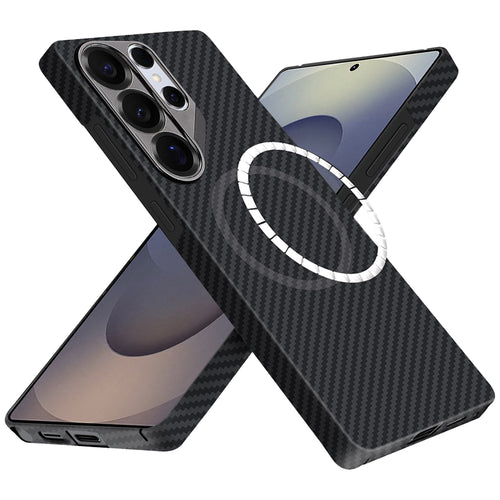 Husa pentru Samsung Galaxy S25 Ultra, Techsuit Aramid Fiber MagSafe, negru
