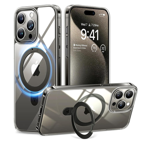 Husa pentru iPhone 15 Pro, Torras Ostand MagSafe Series, transparenta