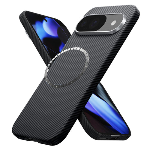 Husa pentru Google Pixel 9, Techsuit Aramid Fiber MagSafe, negru