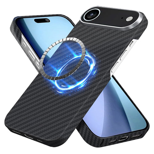 Husa pentru iPhone 17 Air, Techsuit Aramid Fiber MagSafe, negru