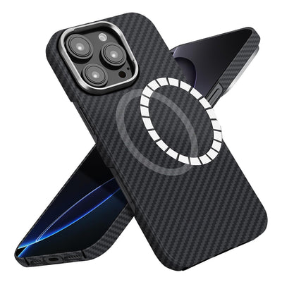Husa pentru iPhone 16 Pro, Techsuit Aramid Fiber MagSafe, negru