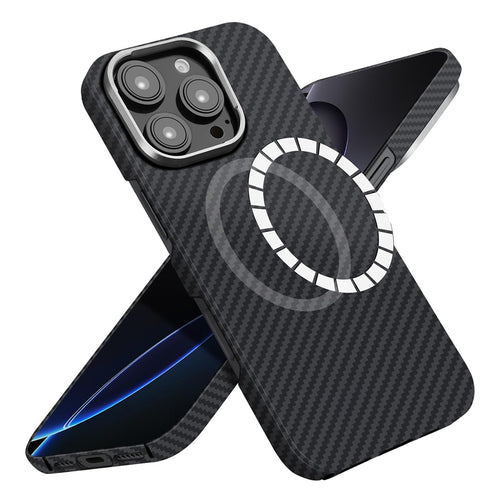 Husa pentru iPhone 16 Pro Max, Techsuit Aramid Fiber MagSafe, negru