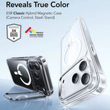 Husa pentru iPhone 17 Pro Max, ESR Classic Hybrid HaloLock Kickstand, negru/transparenta