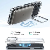 Husa pentru iPhone 17 Pro Max, ESR Classic Hybrid HaloLock Kickstand, negru/transparenta