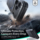 Husa pentru iPhone 17 Pro Max, ESR Cyber Armor Kickstand, albastru