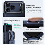 Husa pentru iPhone 17 Pro, ESR Cyber Armor Kickstand, albastru