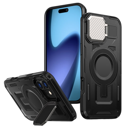 Husa pentru iPhone 17, Techsuit CamVault MagSafe, negru
