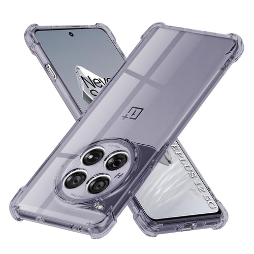 Husa pentru OnePlus 12, Techsuit Shockproof Clear Silicone, fumuriu