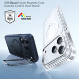 Husa pentru iPhone 17 Pro Max, ESR Classic Hybrid HaloLock Kickstand, bleu