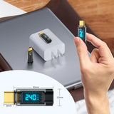 Adaptor Techsuit Adapter Databoost (A23), USB-C, LED Afisaj Digital, 40Gbps, 8K@60Hz, PD240W, Gri