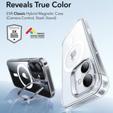 Husa pentru iPhone 17, ESR Classic Hybrid HaloLock Kickstand, negru/transparenta